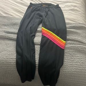 aviator nation, neon, stripe, sweatpants